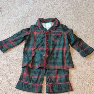Hearth & Hand Kids Plaid Pajama Set - Green and Red